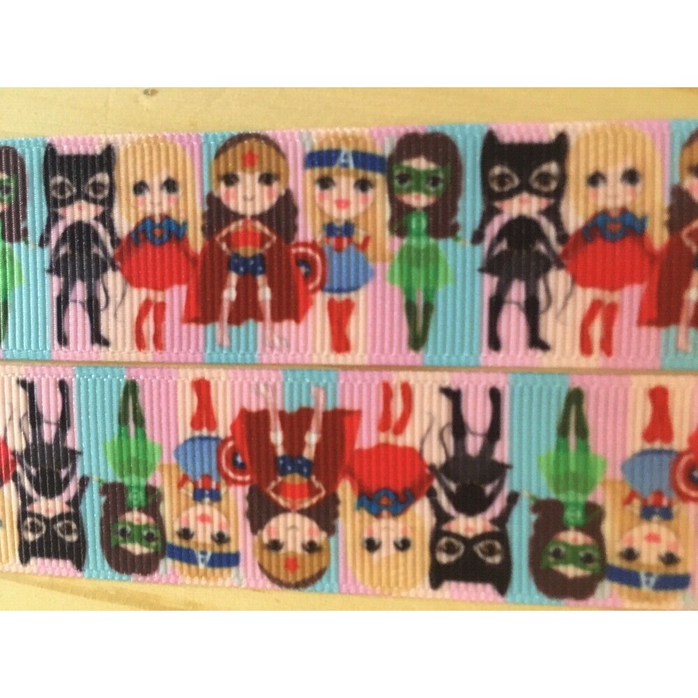 Grosgrain Ribbon Super Hero Little Girls 50 Yard 1" Inch Wide Craft Supplies Bow